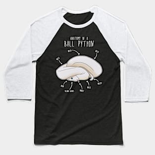 Leucistic Ball Python Anatomy Baseball T-Shirt